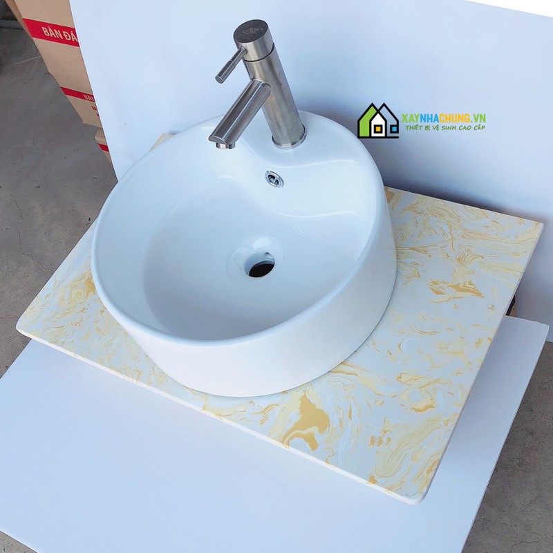 Bàn đá Lavabo rửa mặt cao cấp vàng