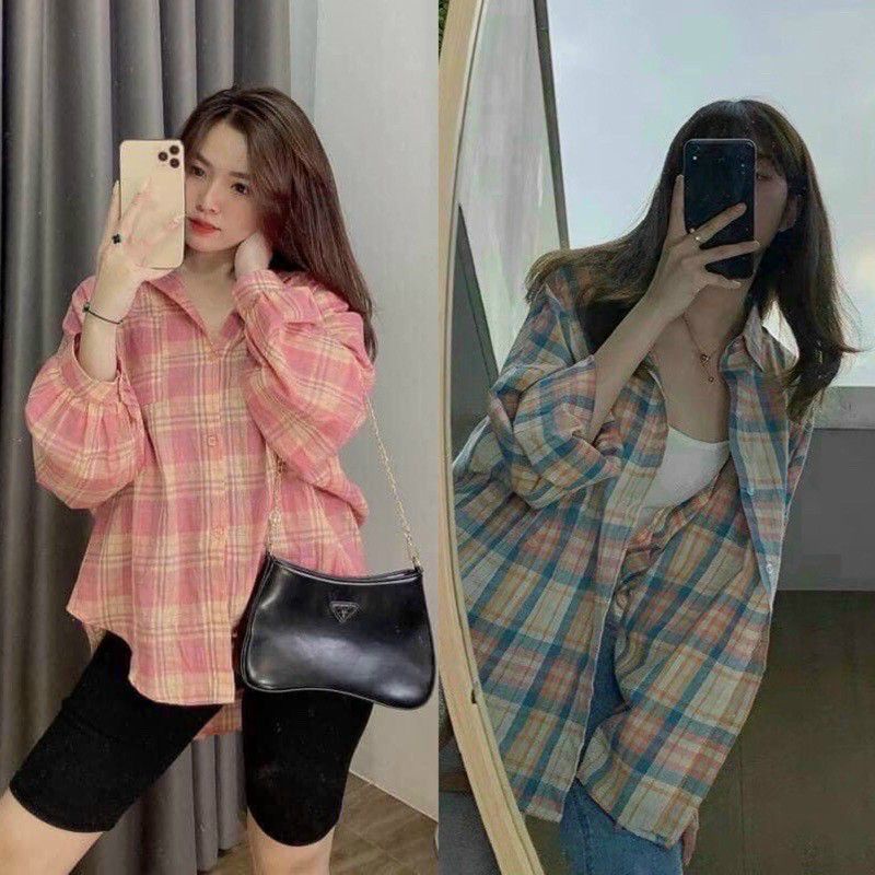 🍒SƠMI CARO TAY DÀI🍄🍄