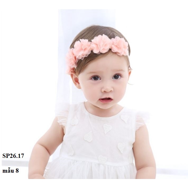 PK82 Băng đô hoa bản nhỏ xinh bé gái/Turban Chun Co Giãn Tốt Không Lằn Đầu Cho Bé Sơ Sinh Đến 2 Tuổi
