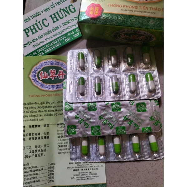 Thống phong tiên thảo đơn_Malaysia H/30v_Hỗ trợ Tiêu viêm sưng, giảm đau, giải độc gan