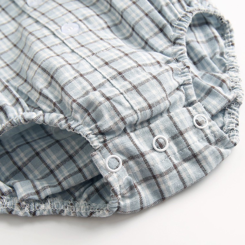 Bộ Áo Liền Quần Kẻ Ca-Rô Xinh Xắn Hợp Thời Trang Cho Bé Trai