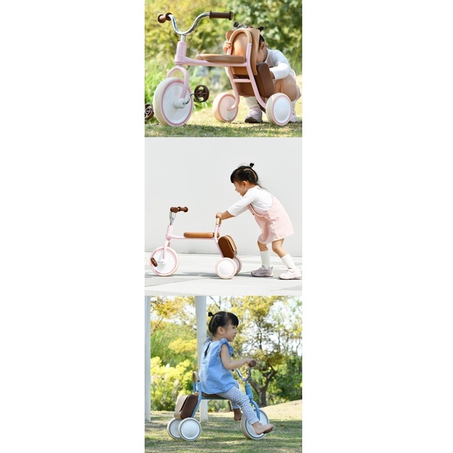 Xe đạp 3 bánh cho bé cao cấp xe chòi chân thăng bằng xe đẩy có cán đẩy trẻ em 3in1 cho bé 1-5 tuổi