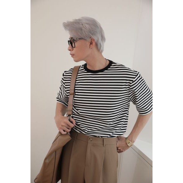 [PAPER STUDIO] Áo thun nam sọc ngang tay ngắn basic | BigBuy360 - bigbuy360.vn