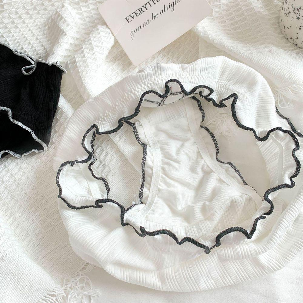 Quần Lót Cotton Lưng Vừa Nhún Bèo Ngọt Ngào Hợp Thời Trang Cho Nữ