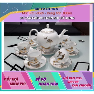 Bộ Tách trà Bát Tràng cao cấp, bền – đẹp – rẻ, Since_1977  ( sản phẩm chưa bao gồm hộp đựng)