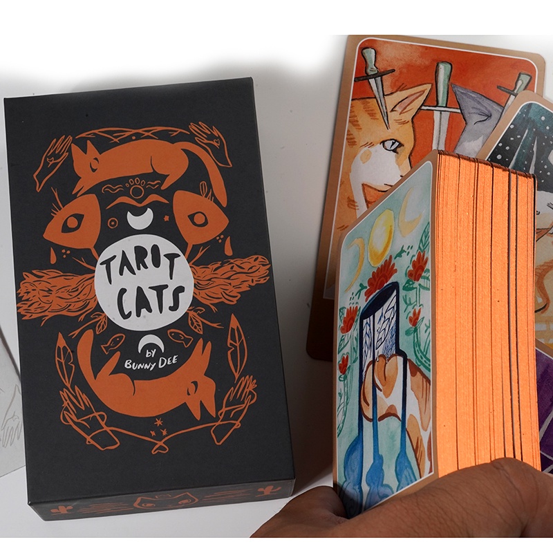 Bộ Bài Tarot Cat a 78 Lá Kích Thước Lớn 13 * 8 * 4cm