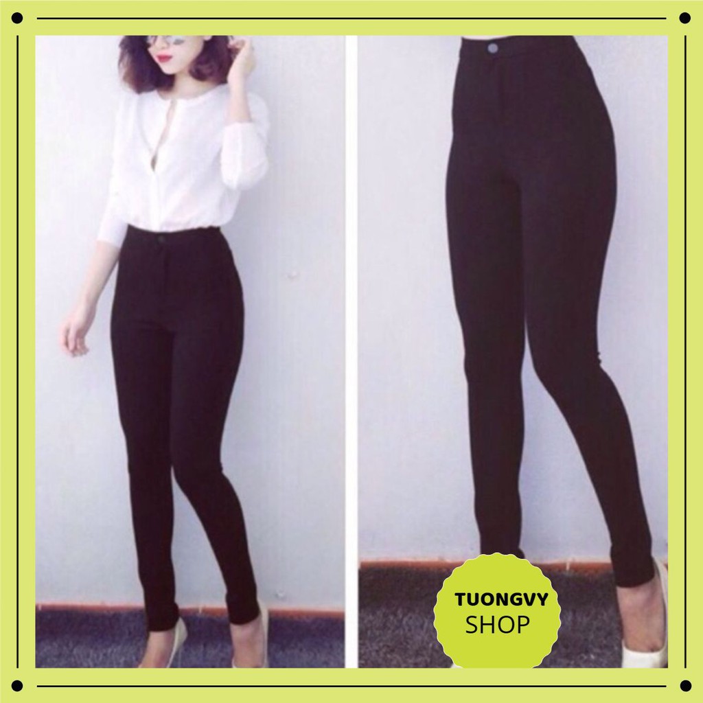 Quần legging giấy - Tregging hàng cạp cao 2 khuy chất đẹp