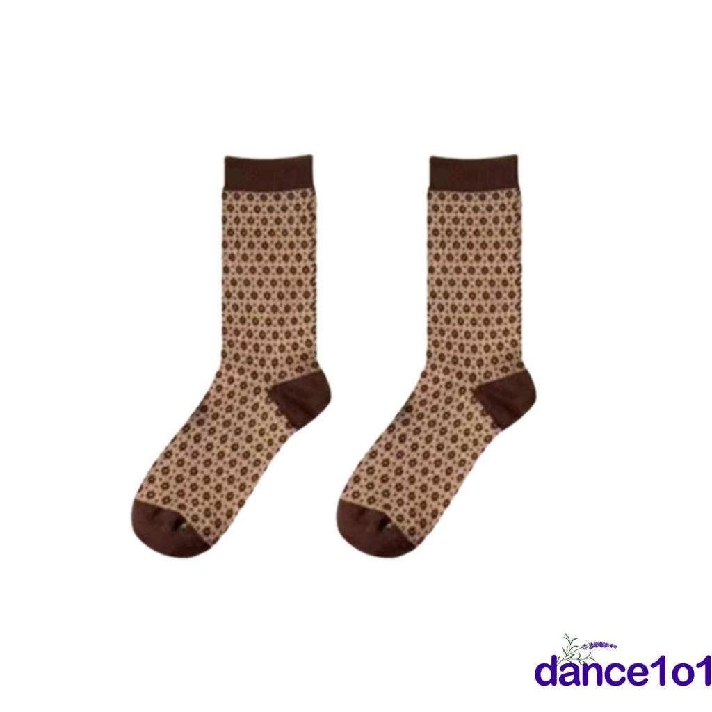 Vớ dệt kim cổ cao in họa tiết hoạt hình dễ thương giữ ấm cho nữ