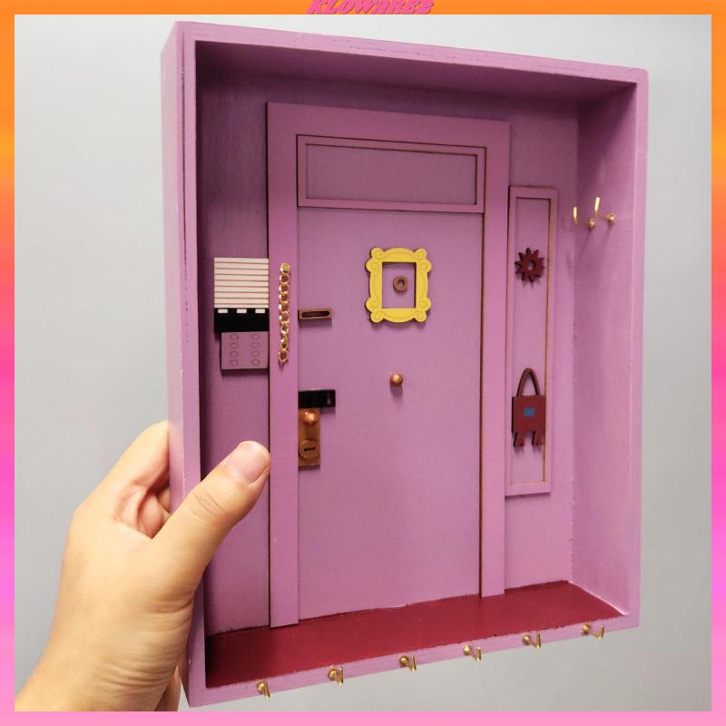 Set 2 Móc Treo Chìa Khóa 6 Móc Bằng Gỗ Gắn Tường Sắp Xếp Gọn Gàng