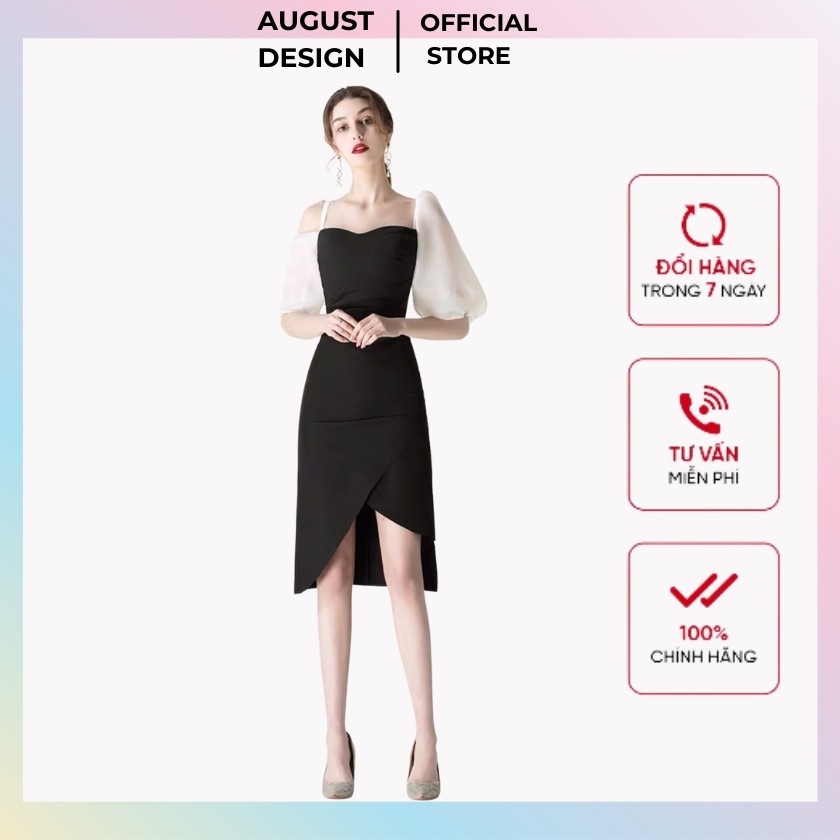 Đầm dự tiêc cúp ngực ôm body tay bồng hai lớp BY AUGUST DESIGN