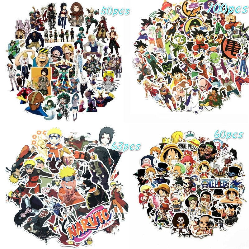 Nhãn Dán Trang Trí Va Li / Đàn Ghi Ta Bằng Pvc Hình Anime Demon Slayer Kimetsu No Yaiba My Hero Academia / Naruto / Dragon Ball