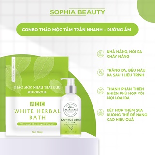 Combo thảo mộc tắm trắng: trắng nhanh - dưỡng ẩm