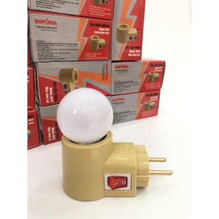 Đuôi đèn liền phích cắm, có công tắc SOPOKA