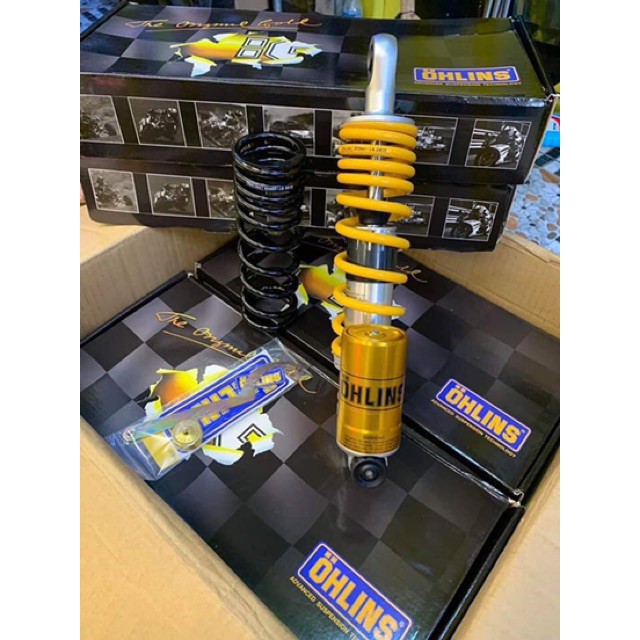 Phuộc sau Ohlins Vario Click Vision Luvias 2 lò xo, tặng kèm núm bông cnc, cây tăng chỉnh . DoChoiXeMay