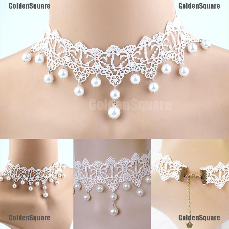 Vòng Cổ Ren Phối Ngọc Trai Nhân Tạo Thời Trang