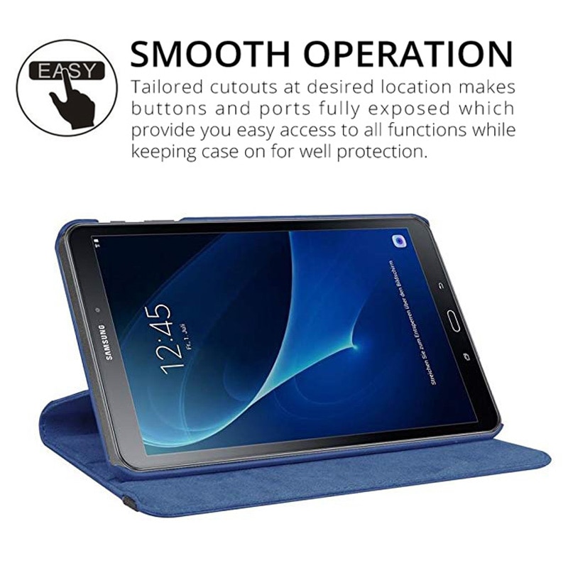 Bao da máy tính bảng PU có đế xoay và bút cho Samsung Galaxy Tab A 10.1 2016 T580 T585