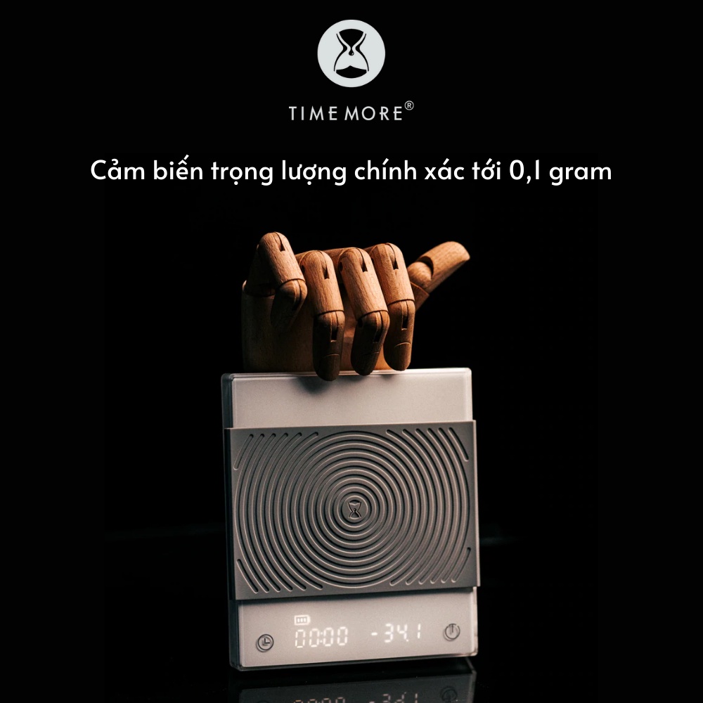 Cân điện tử Timemore Mirror Black/White basic+