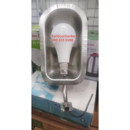 Chao đèn đường ngõ xóm inox sâu lòng  loại nhỏ kèm đui  E27 chống cháy