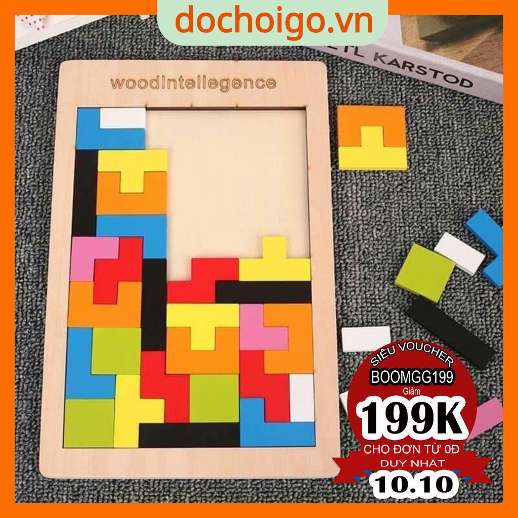 Đồ chơi xếp hình montessori cho bé, đồ chơi gỗ phát triển trí tuệ dochoigo.vn