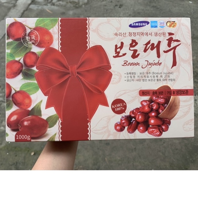 Táo đỏ sấy khô Hàn Quốc loại 1 giàu dinh dưỡng dạng túi 1kg HappyHome - Tặng kèm túi xách