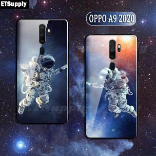 Tempered glass case for oppo a9 2020 outer space fashion casing for oppo a5 2020 cover astronaut cosmic space housing