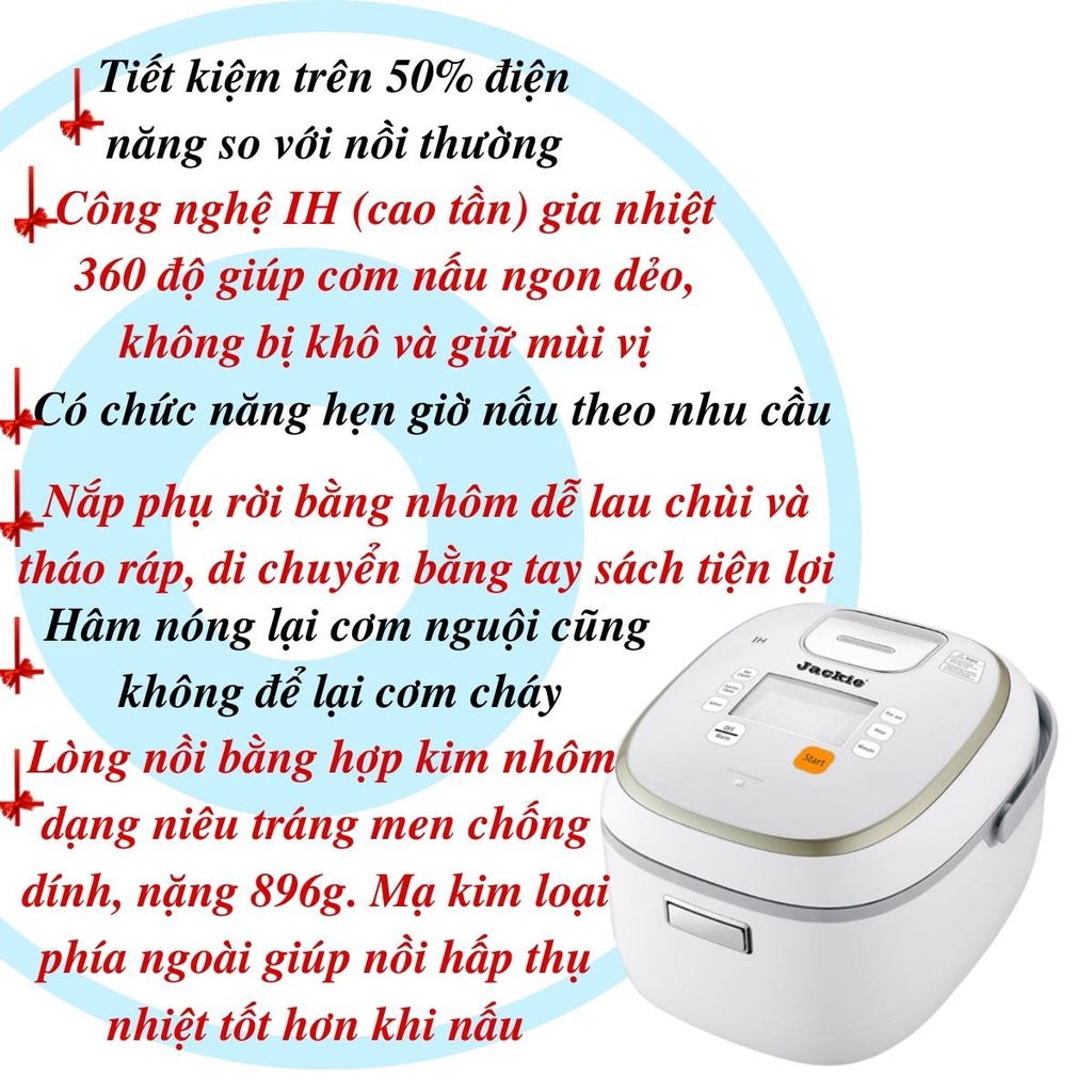 Nồi Cơm Điện Từ Tiết Kiệm Trên 50% Điện Năng, Đa Chức Năng (10 in 1), Màn Hình Hiển Thị Bằng LCD - Thời Gian Giữ Ấm 24h