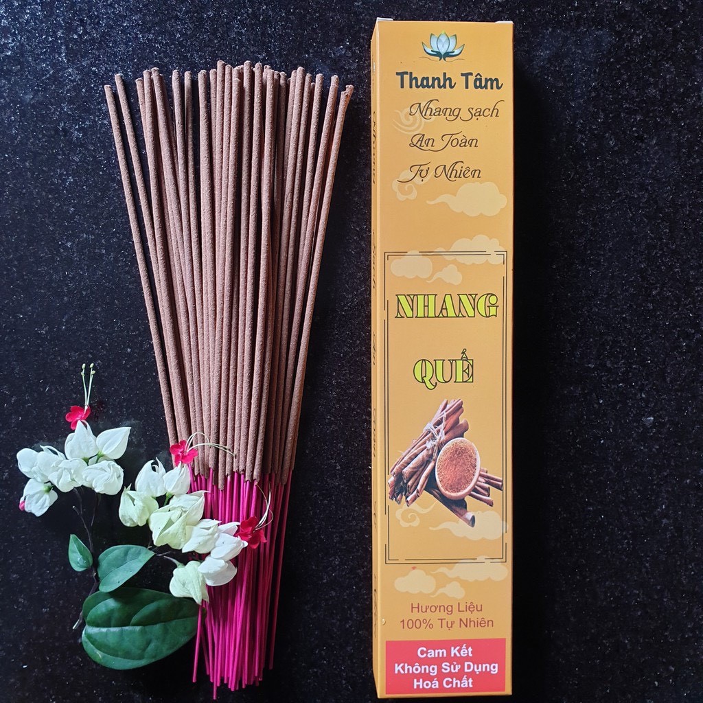 NHANG SEN THƠM THANH TÂM- NHANG SẠCH- AN TOÀN- HƯƠNG LIÊU 100% TỰ NHIÊN- KHÔNG CHẤT BẢO QUẢN- hộp 50 cây
