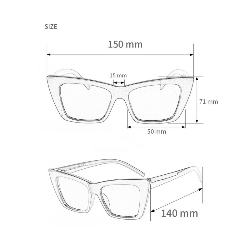 (AIMURUSI) COD Kính Mát Mắt Mèo Đơn Giản Thời Trang Unisex