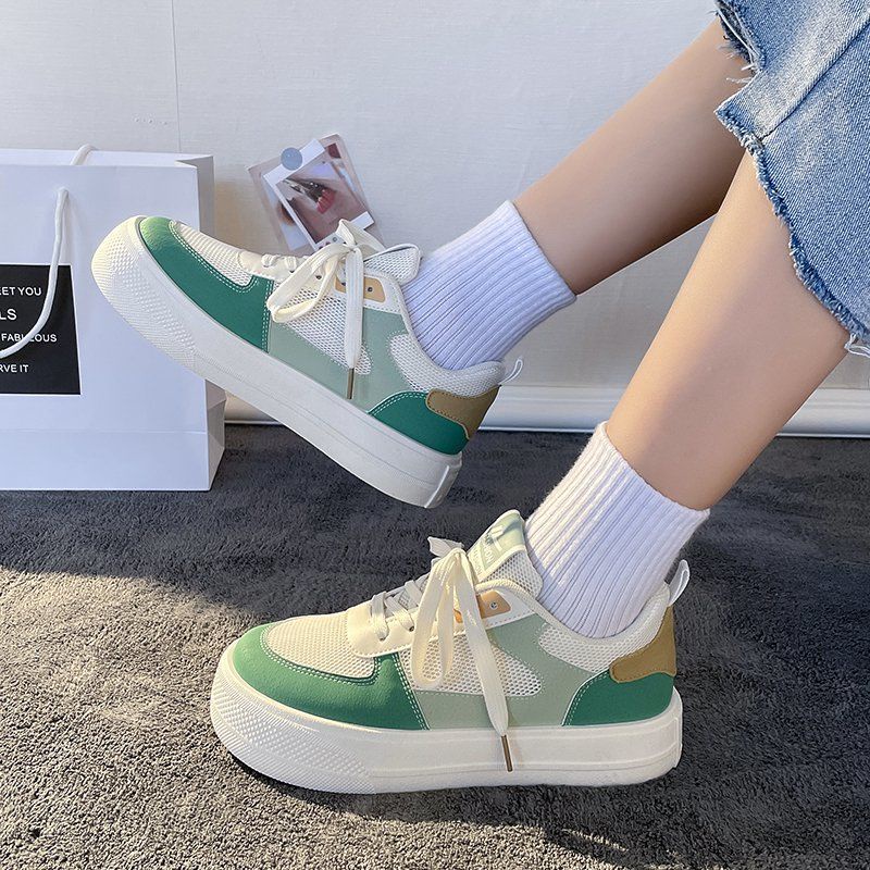 Giày Thể Thao Đế Dày Màu Xanh Lá Cây Dạng Lưới Thời Trang Mùa Hè Mới Dễ Phối Đồ