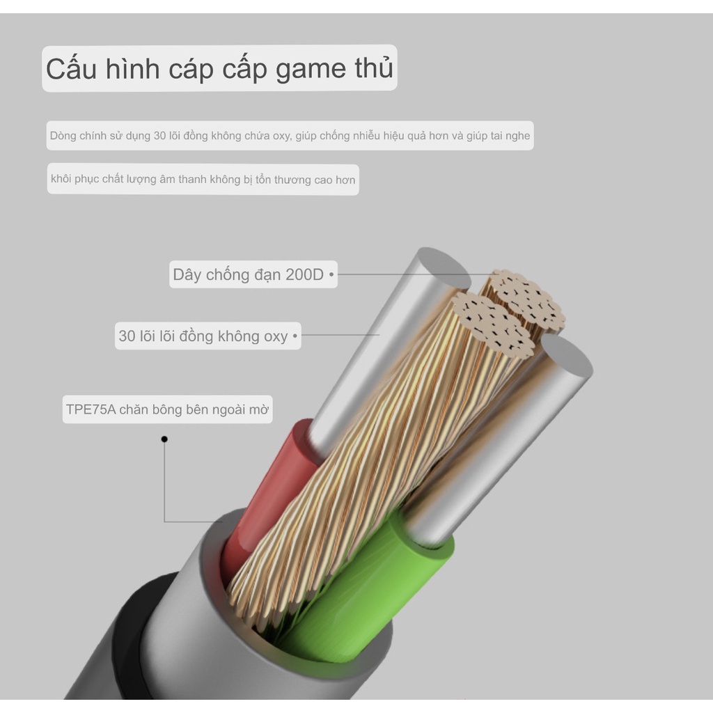 Tai Nghe Gaming bass mạnh Có Dây kim loại Nhét Tai Chơi Game Chống Ồn Có Mic In Ear Cho PC ĐT táo và các dòng điện thoại