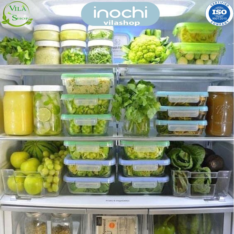 [ Bộ ] Hộp Đựng Thực Phẩm, Hộp Nhựa Bảo Quản Đồ Tươi Inochi Tiêu Chuẩn Nhật (HÌNH VUÔNG)