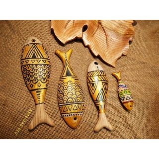 Cá gỗ trang trí decor 15cm- Cá mộc chưa vẽ gỗ màu be sáng treo Nhà Hàng Quán Ăn,Cửa, Sảnh,Cho Bé tô màu làm thủ công