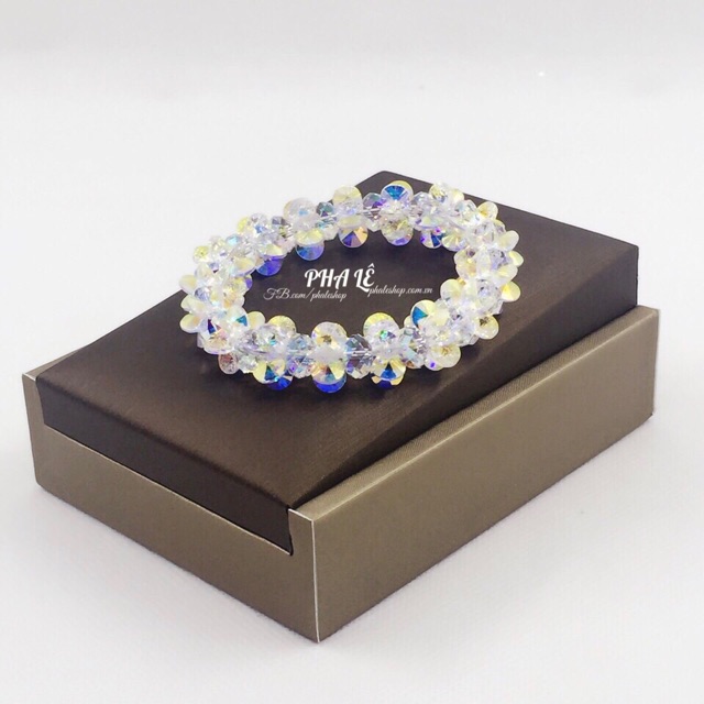 Vòng Tay Pha Lê Hoa Sao - Tròn Dẹp S08mm Được Thiết Kế Từ Pha Lê Swarovski
