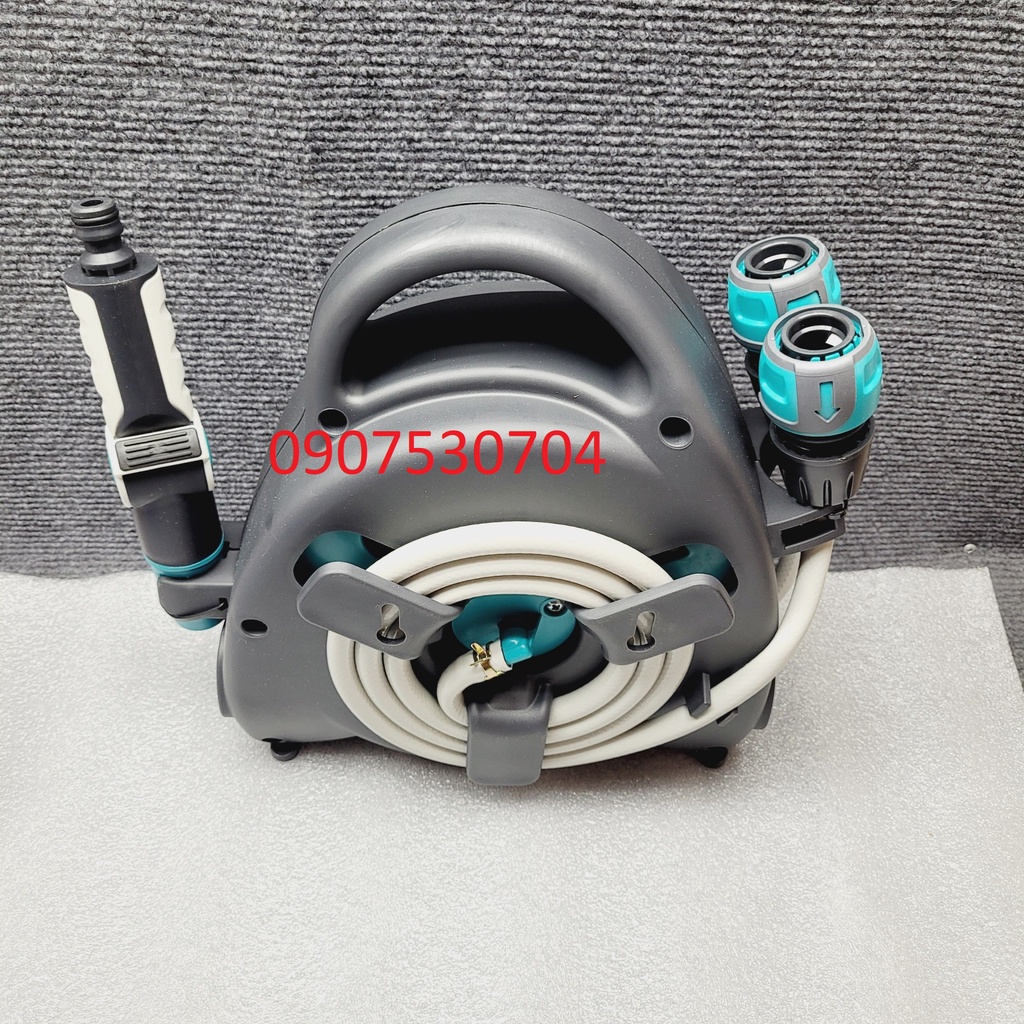 Bộ rulô tưới cây xịt rửa đa năng mini 11.5m + Vòi xịt 3 kiểu phun