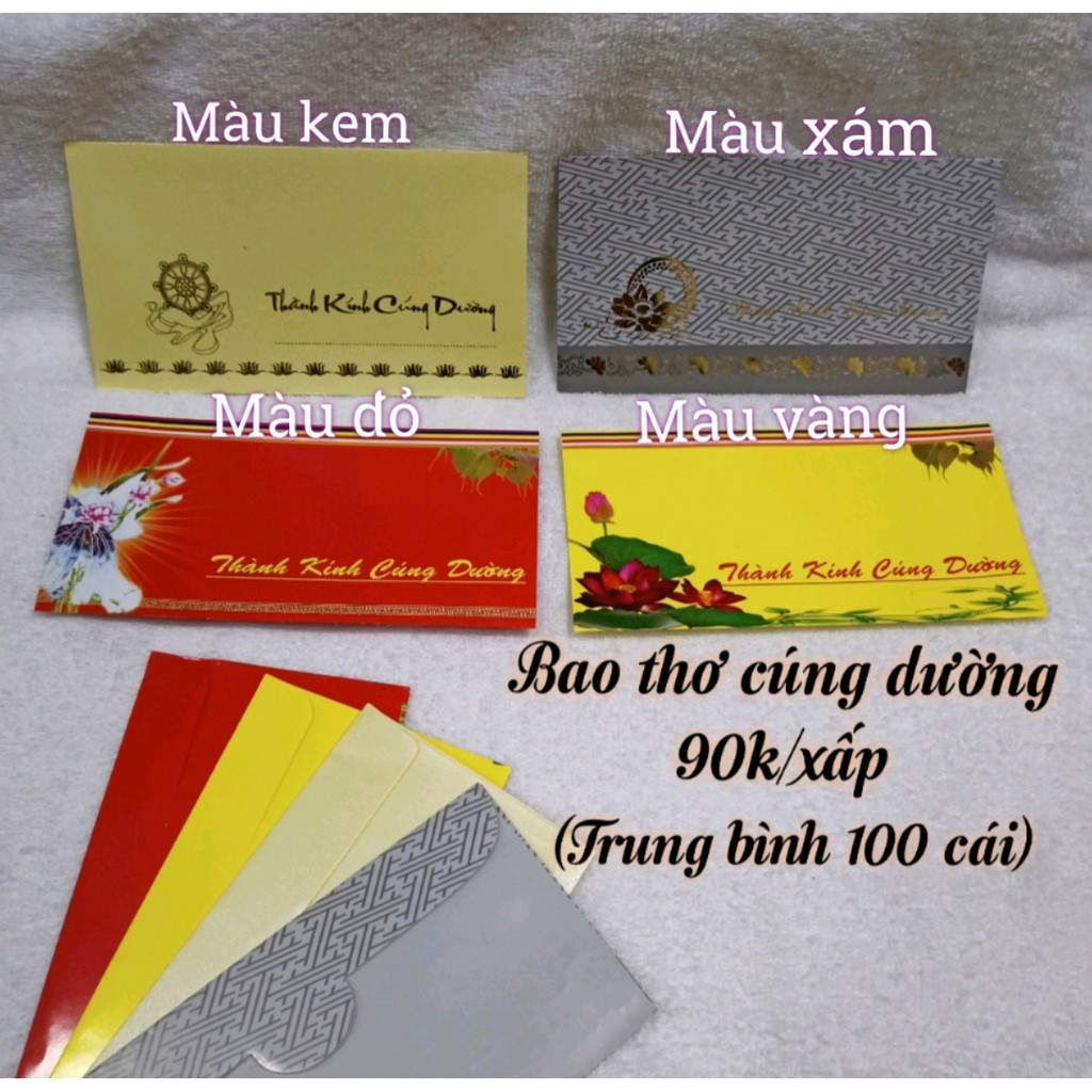 Bao thơ cúng dường nhiều màu