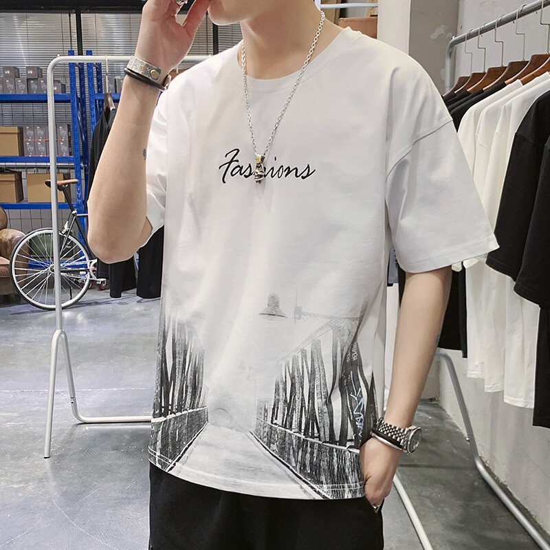 Áo Thun Phông Nam Tay Ngắn Cổ Tròn Họa Tiết Cây Cầu Trong Màn Sương In Chữ
Trang Trẻ Trung Cá Tính Zenkocs3 MEN TOP 203
