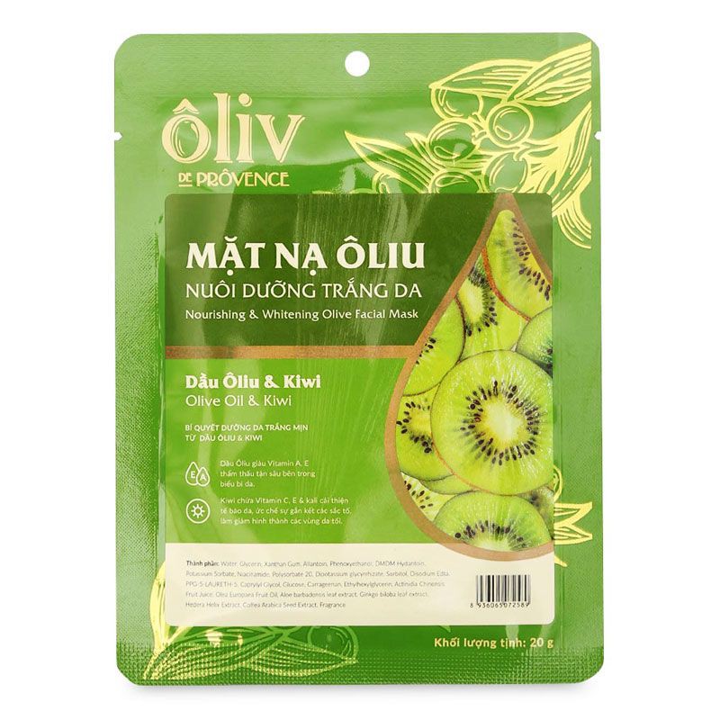 Mặt nạ Oliu nuôi dưỡng trắng da Oliv De Provence Kiwi 20g