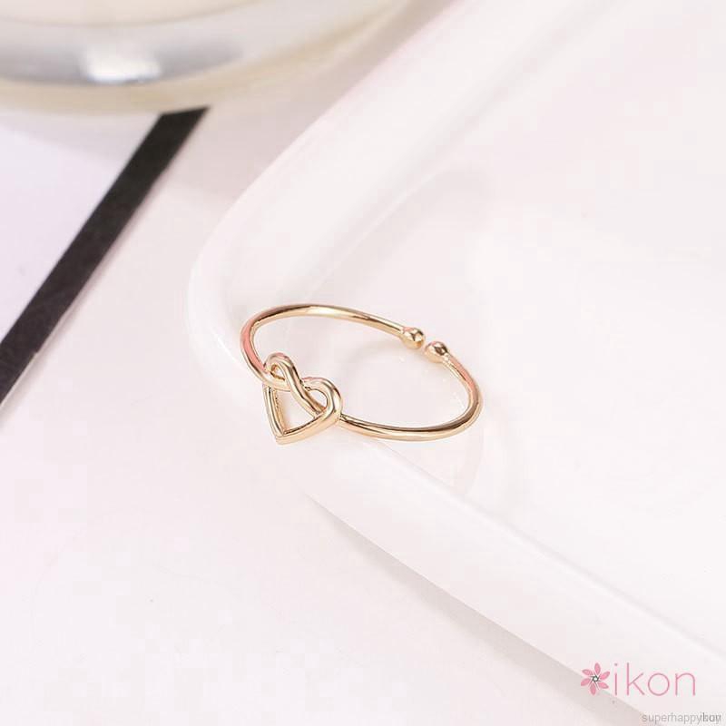 Nhẫn đính đá hình tim xinh xắn dành cho nữ
