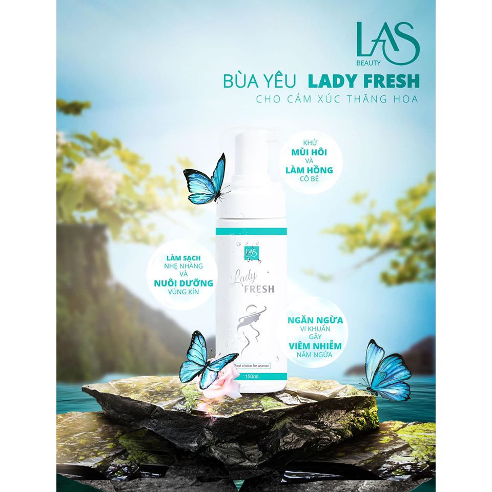 [CHÍNH HÃNG] Bọt rửa phụ khoa LAS BEAUTY lady fresh ( mẫu mới)