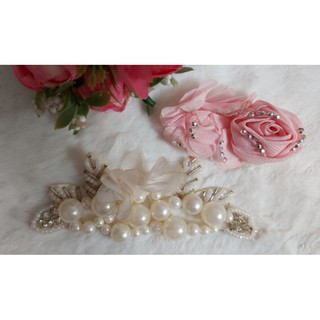 hoa trang trí  ,phụ kiện làm kẹp tóc , trang trí (set 2 cái)