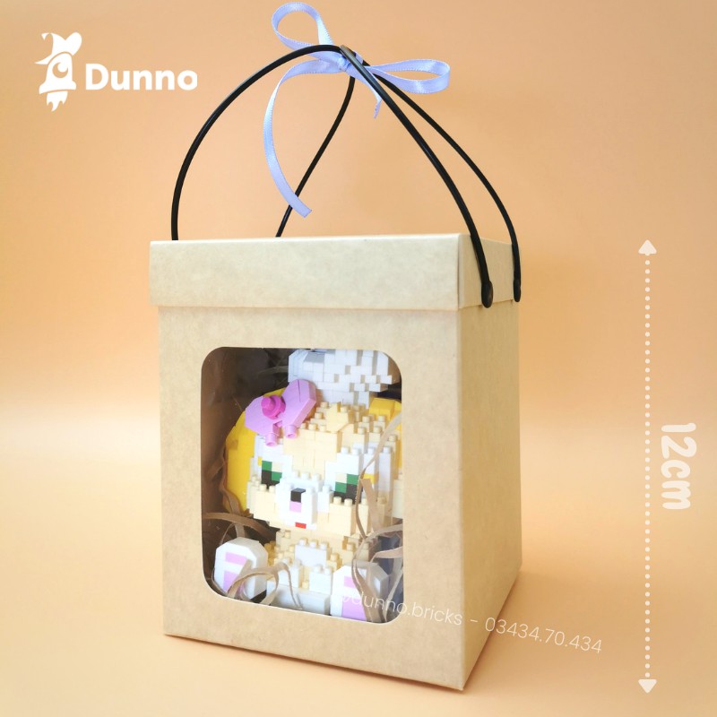 Hộp trưng bày, Hộp quà Nanoblocks Size dưới 12cm kraft Vintage Châu Âu 320gsm - size 12x10x10cm nắp rời | BigBuy360 - bigbuy360.vn