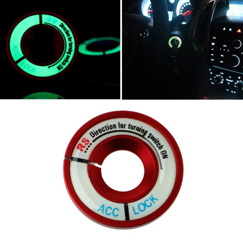 Vòng Dán Trang Trí Công Tắc Đèn Xe Hơi Màu Dạ Quang Độc Đáo