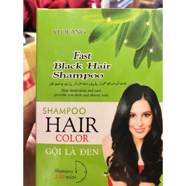 Gội Là Đen Oliu Hộp 10 Gói, Gội Đen Thảo Dược Black Hair