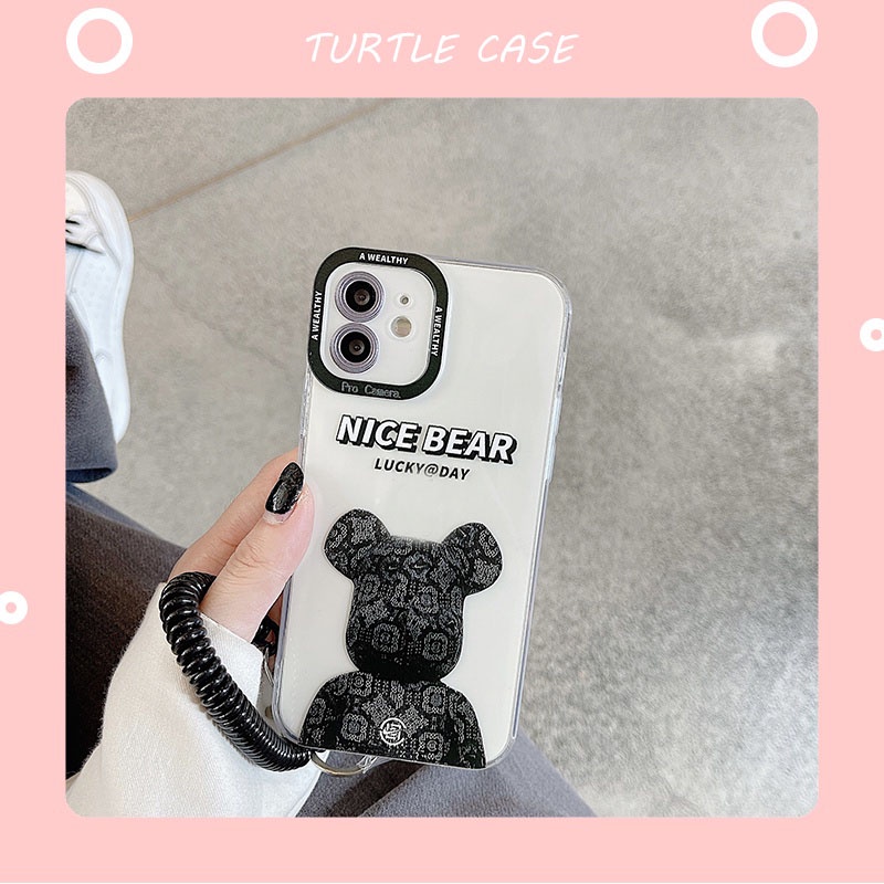 Ốp lưng iphone ốp Điện Thoại Mềm Hình Gấu Khủng Long Có Dây Đeo Cho iphone 13 12 11 12/12 pro/12 pro max/11/11 pro max/xs max/xr/8plus/7p