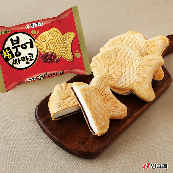(Giao HCM) Kem Bánh Cá Samanco Hàn Quốc vị dâu, sô cô la, đậu đỏ, trà xanh