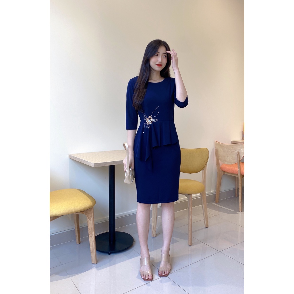 đầm nữ thiết kế giấu bụng che khuyết điểm trung niên bèo eo