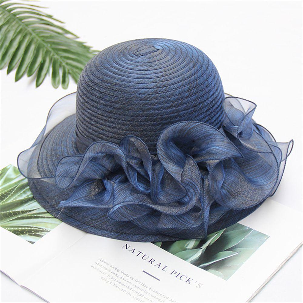 Nón Bucket Vải Organza Chống Nắng Thanh Lịch Cho Nhà Thờ / Tiệc Cưới