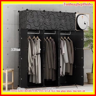 Tủ nhựa ghép 12 ô loại to sâu 47cm - Tủ quần áo đa năng thời trang