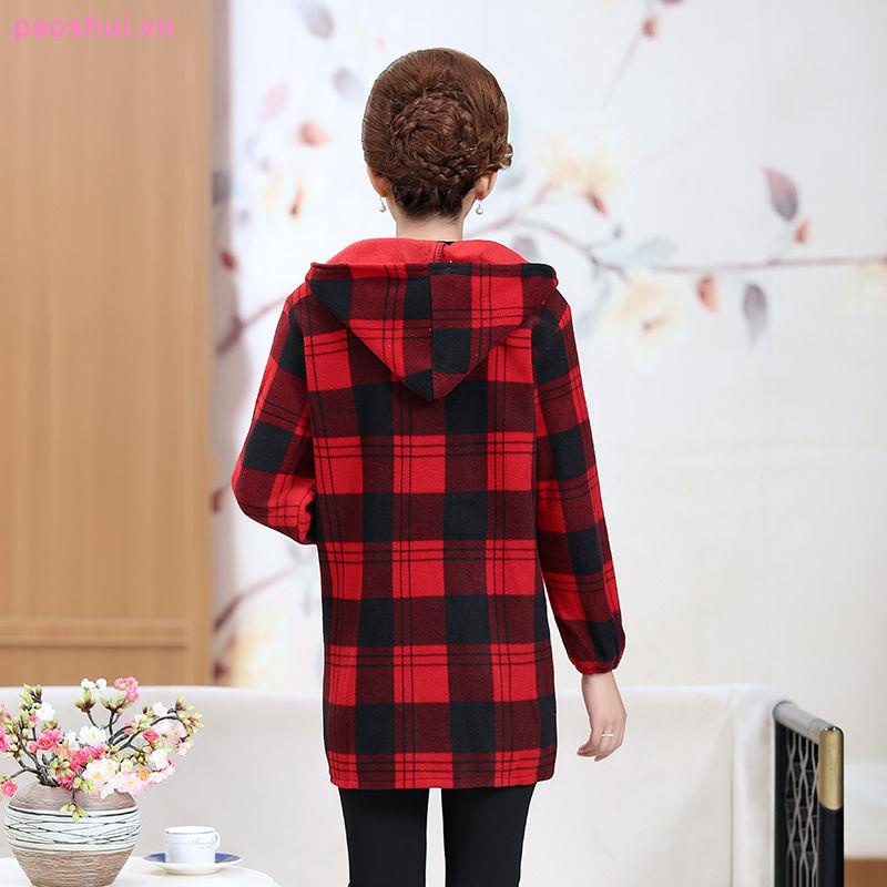 Middle-aged and elderly women s smocks, long-sleeved, loose, fashionable, large size mother s wear plus velvet thick coats, middle-aged men and velvet smocks