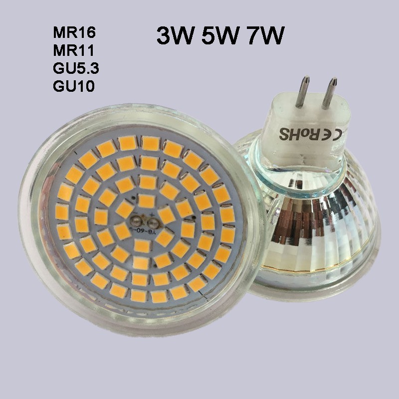 Bóng Đèn Led Mr11 Mr16 Gu5.3 Gu10 Ac 220v Ac / Dc 12v 3w 5w 7w